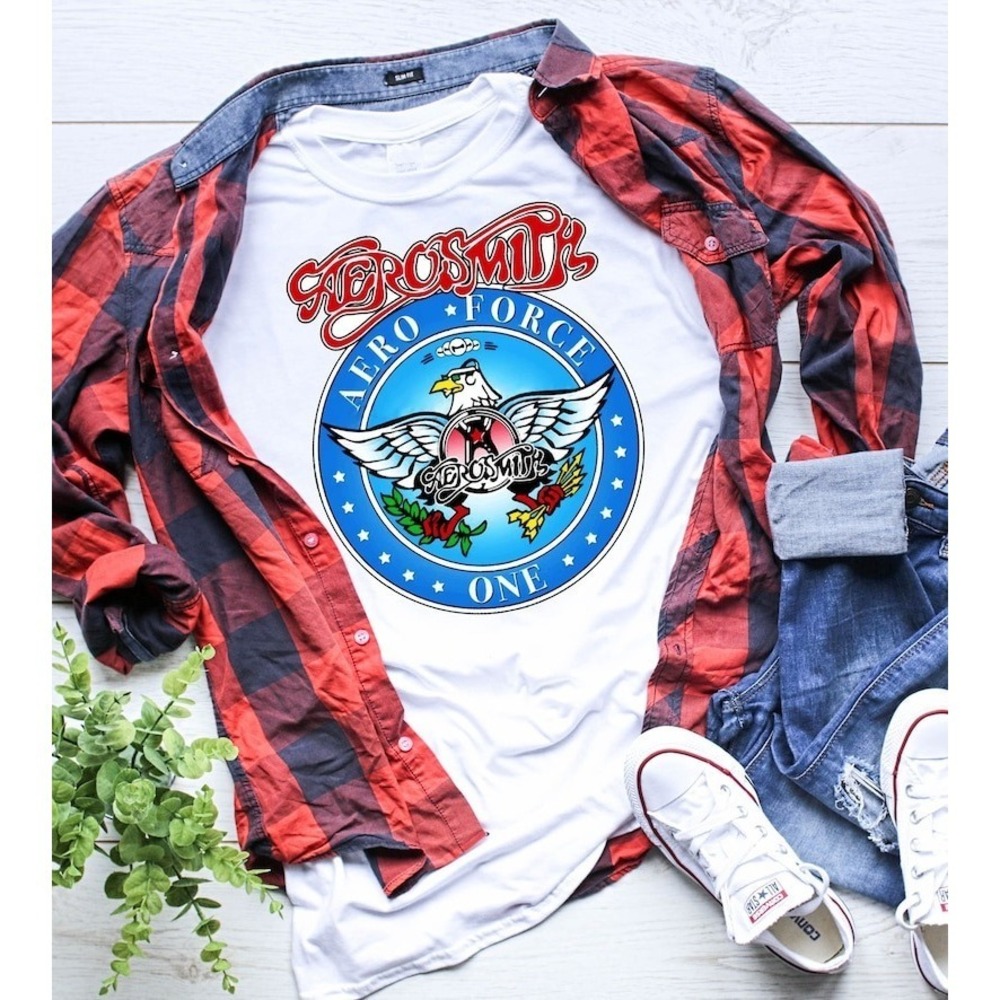Aerosmith Aero Force One Music Band Retro Unisex T-Shirt, Hard Rock Shirt - Picture 1 of 4